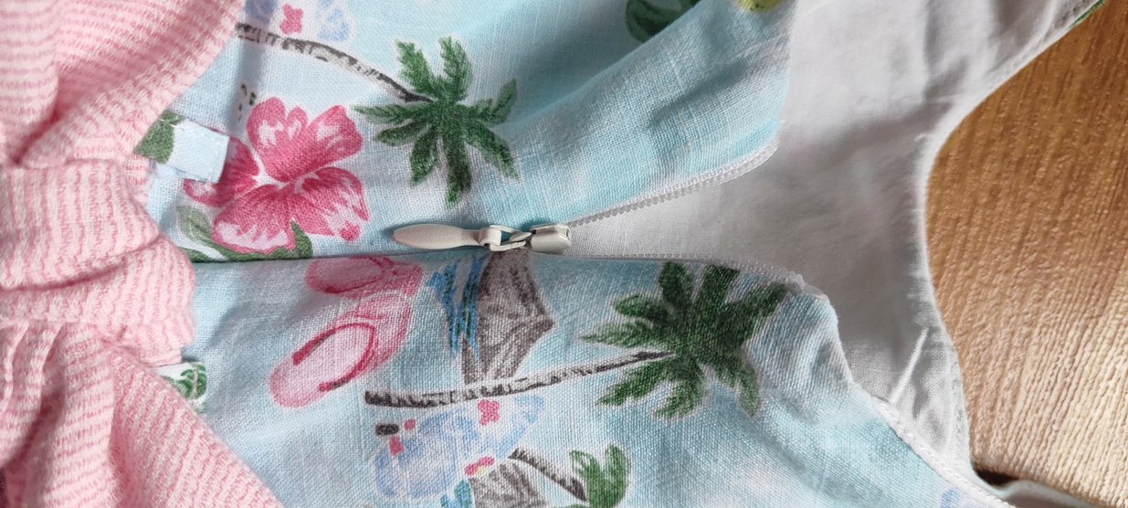 Panço Kız Çocuk Mavi Çiçekli Bohem Elbise - Görsel 4