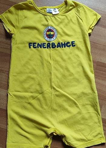 2 li Fenerbahçe Tulum Lacivert Baskılı Bebek Kısa Kollu Tulum - Görsel 3