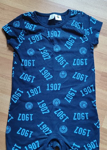 2 li Fenerbahçe Tulum Lacivert Baskılı Bebek Kısa Kollu Tulum - Görsel 2