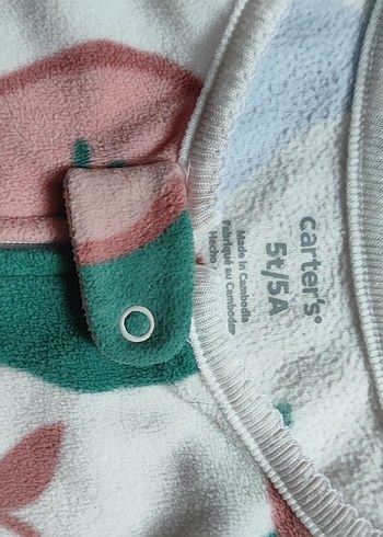 Carters Pastel Renkli Baskılı Bebek Kız Tulum Polar - Görsel 4