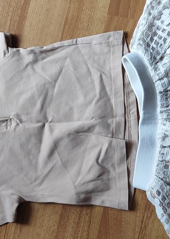 Panço Kız Bebek Kısa Kollu Nakışlı Bluz ve Dantelli Etek takim - Görsel 5