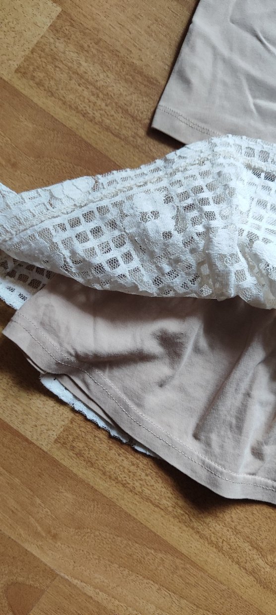 Panço Kız Bebek Kısa Kollu Nakışlı Bluz ve Dantelli Etek takim - Görsel 2