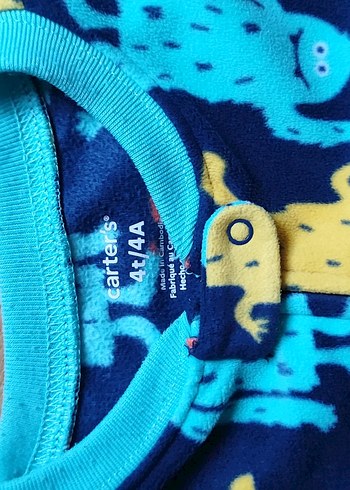 Carters Renkli Desenli Erkek Çocuk Kollu Tulum Polar - Görsel 4