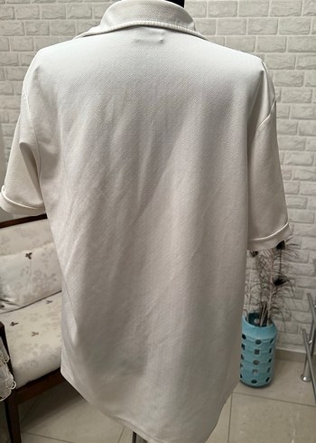 Diğer Düğmeli Kısa Kollu Beyaz Pamuklu Gömlek
