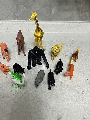 13 adet sert plastik hayvanlar TOPLU SATIŞ