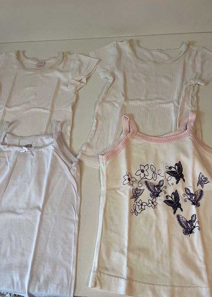 4 adet 2-3 yaş için kız çocuğu atlet - Görsel 4