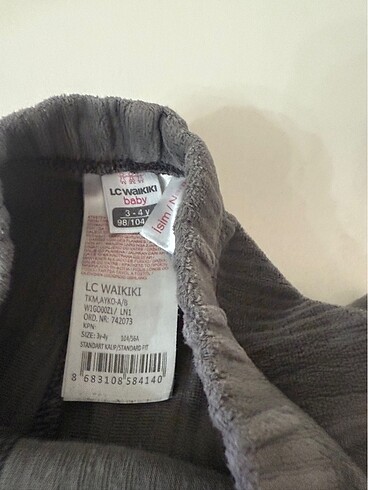 LC Waikiki Lcw marka 3-4 yaş fitilli kadife tayt pantolon