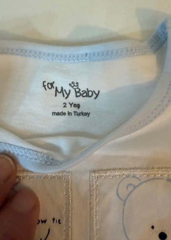 Beyaz Pamuklu Erkek Bebek Kısa Kollu Body - Görsel 2