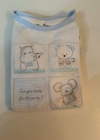 Beyaz Pamuklu Erkek Bebek Kısa Kollu Body - Görsel 6