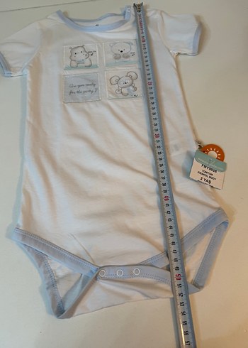 Beyaz Pamuklu Erkek Bebek Kısa Kollu Body - Görsel 4