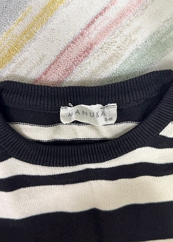 Kadın Çizgili Uzun Kollu Örgü Kazak - Görsel 2