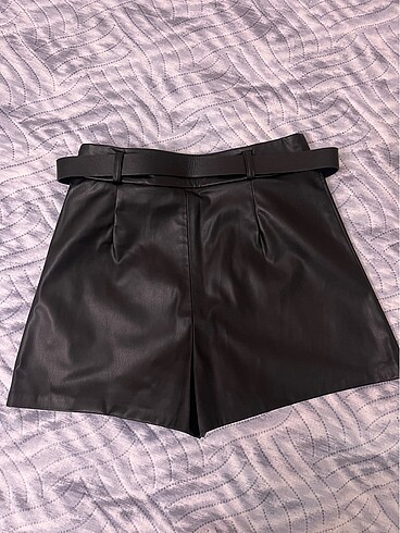 Zara deri kemerli şort - Görsel 7
