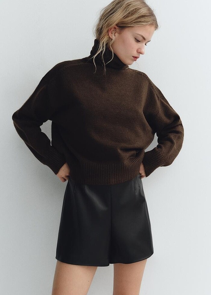 Zara deri kemerli şort - Görsel 4