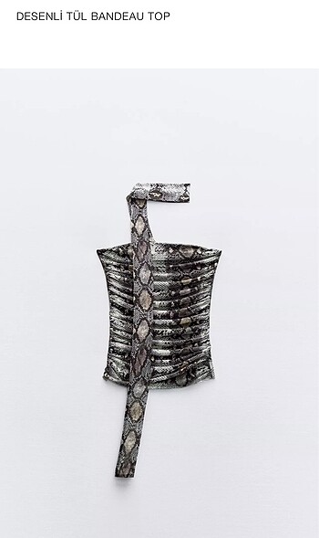 Zara tül bandeau top - Görsel 5