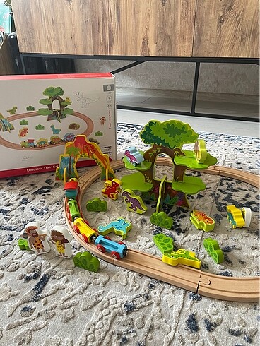 Tooky toy 40 parça ahşap dinazor oyun seti