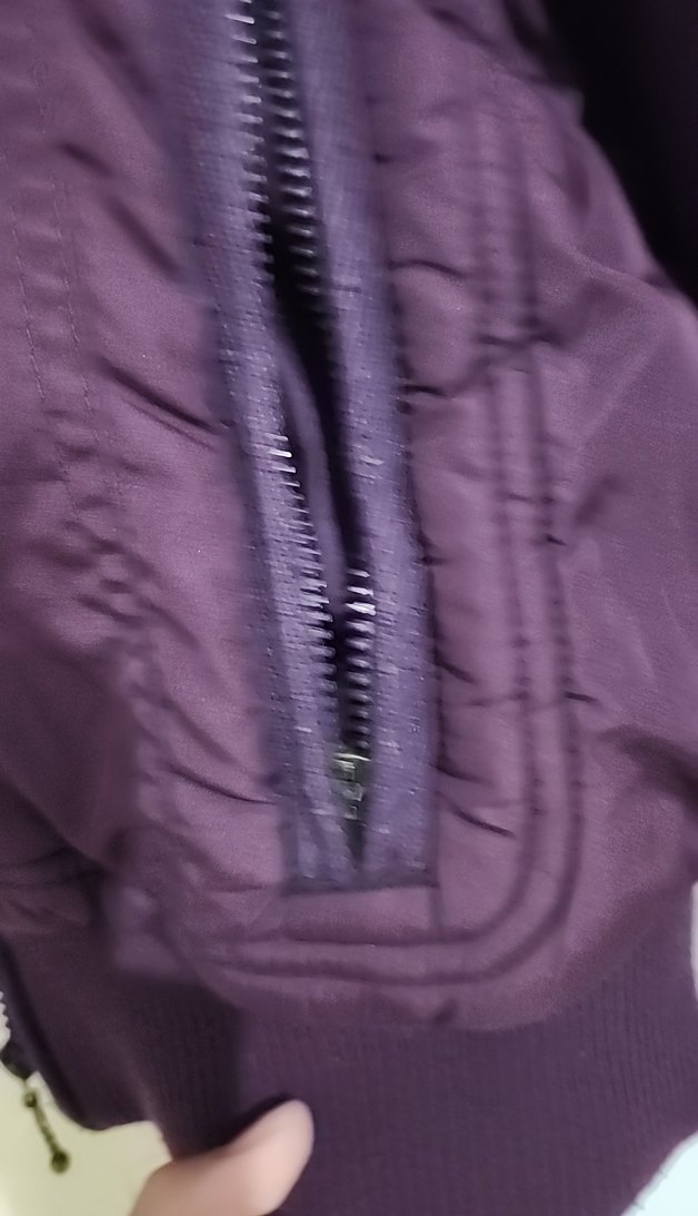 Koyu Mor Kürklü Kadın Mont - Görsel 5