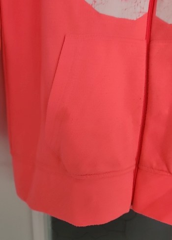 Neon Pembe Kapüşonlu Kadın Sweatshirt - Görsel 6