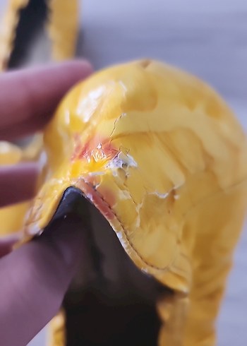 Sarı Parlak Tokalı Blok Topuklu Kadın Babet - Görsel 9