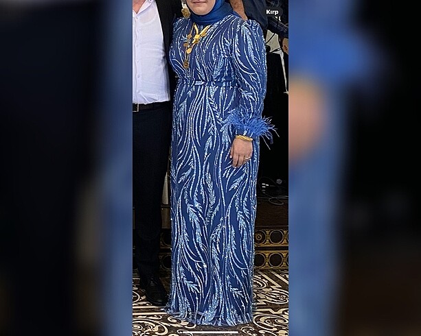 Diğer Mavi abiye elbise şalı hediye