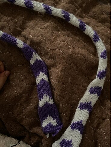 El örgüsü kalp motifli atkı - Görsel 2