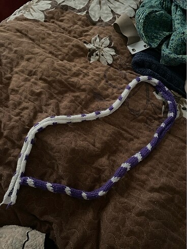 El örgüsü kalp motifli atkı - Görsel 4