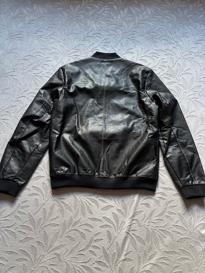 Koton Marka Siyah Deri Bomber Ceket - Görsel 2