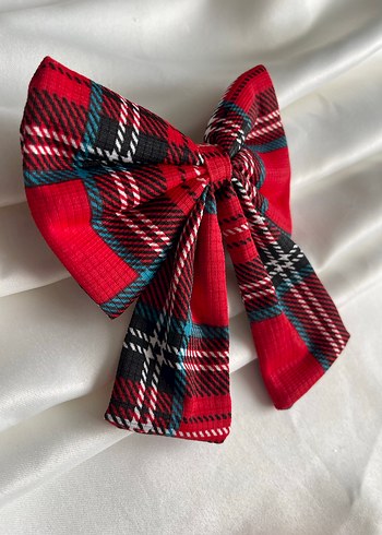 Kırmızı Ekoseli Fiyonk Toka - Görsel 2