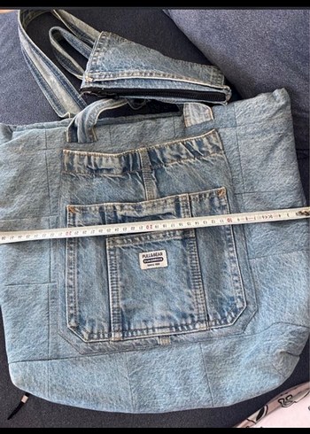 Pull and Bear Pull Bear Acik Mavi Denim Tote Canta