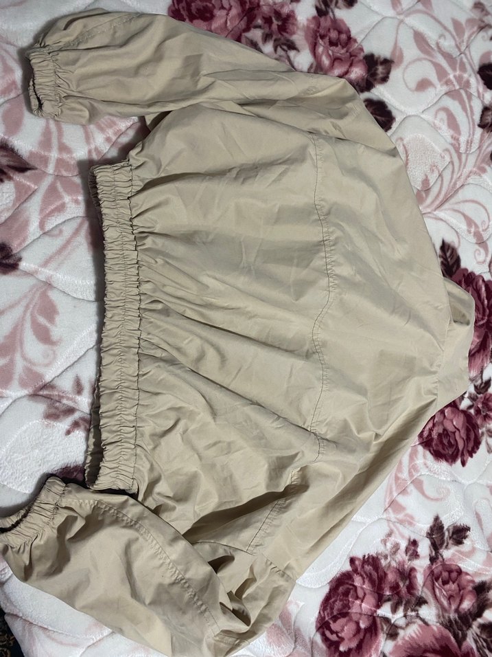 Kadın Bej Kısa Fermuarlı Ceket - Görsel 3