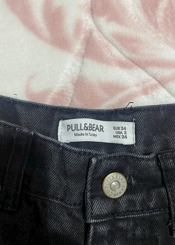 Siyah Batik Desenli Salaş Mini Kot Şort - Görsel 3