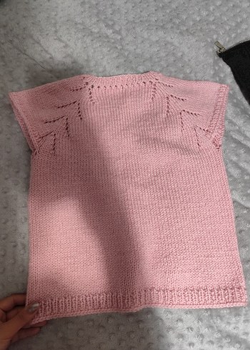 Diğer Kız Çocuk Pembe Örgü Yelek