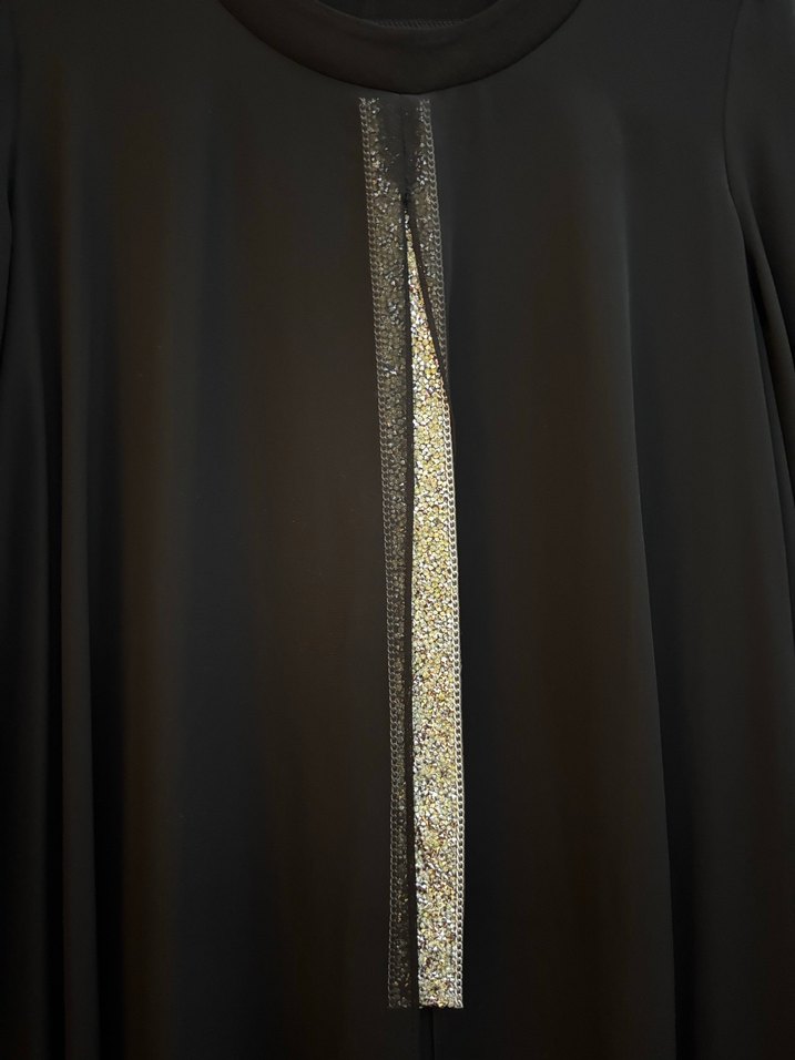 Siyah Uzun Kollu Salaş Kadın Elbise - Görsel 2