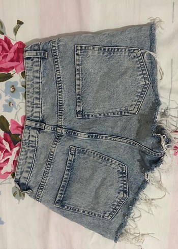 Kadın Mavi Mini Denim Şort - Görsel 2