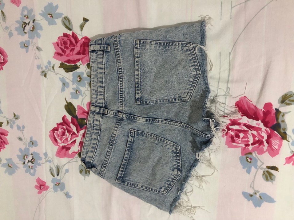 Kadın Mavi Mini Denim Şort - Görsel 2