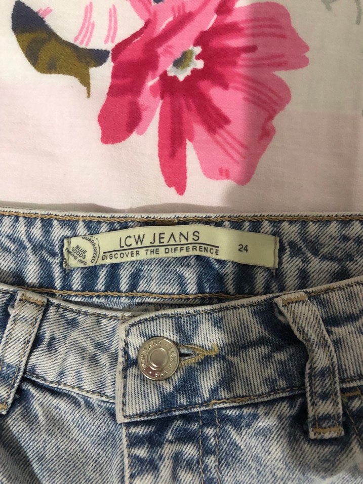 Kadın Mavi Mini Denim Şort - Görsel 3