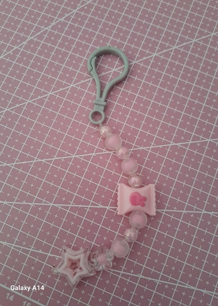 Yıldızlı pembe anahtarlık - Görsel 2