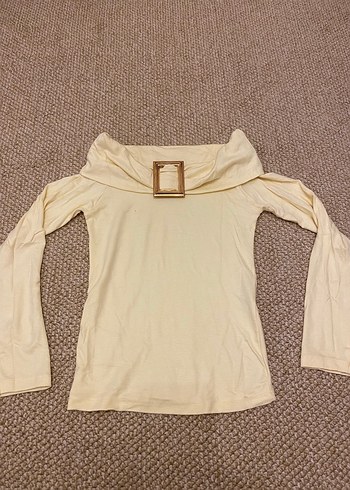 Toka detaylı yumuşak dokulu likralı bluz - Görsel 2