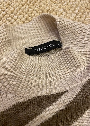 Vizon Zebra Desenli Triko Kadın Kazak - Görsel 3