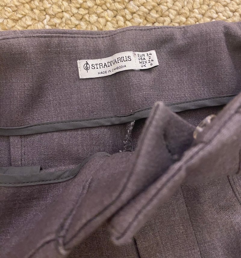 Stradivarius Kumaş Gri Pantolon - Görsel 2