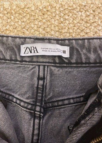 Zara Gri Kadın Mom Jean - Görsel 2