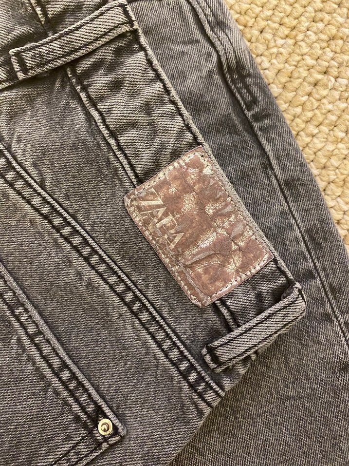 Zara Gri Kadın Mom Jean - Görsel 4