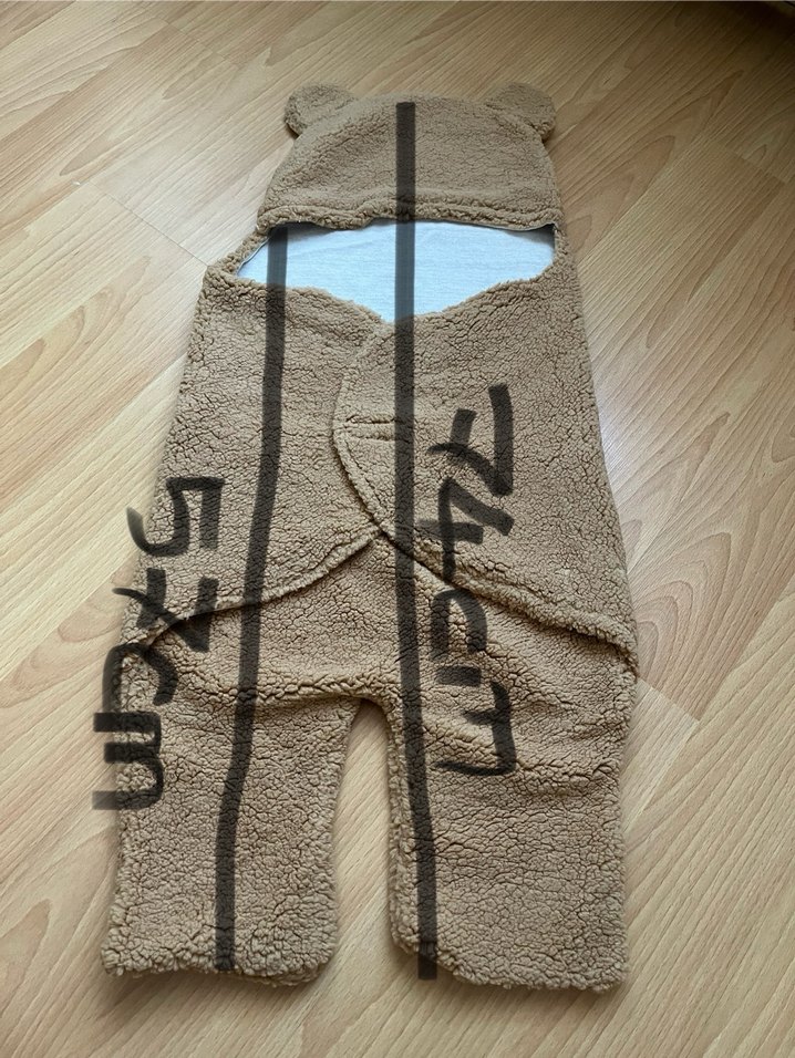 Kapüşonlu Kahverengi Bebek tulumu - Görsel 4