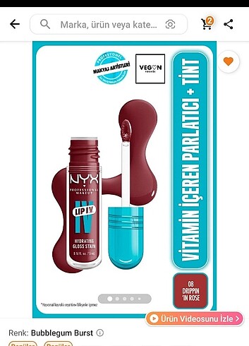  Beden pembe Renk Nyx gloss tint