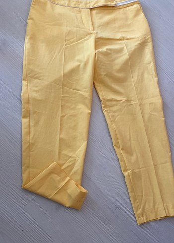 Diğer Sarı Midi Kadın Kumaş Pantolon