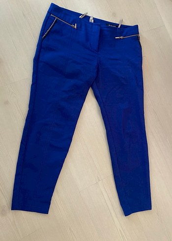 Parlak Mavi, Fermuarlı Kadın Denim Pantolon
