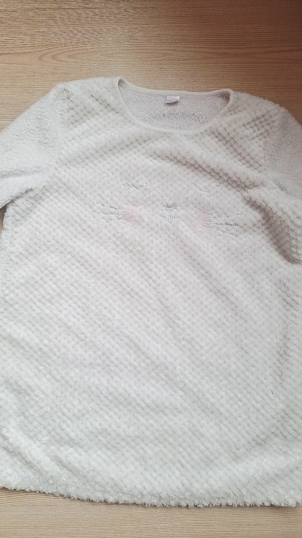 Beyaz Kadın Uzun Kollu Triko Kazak - Görsel 2