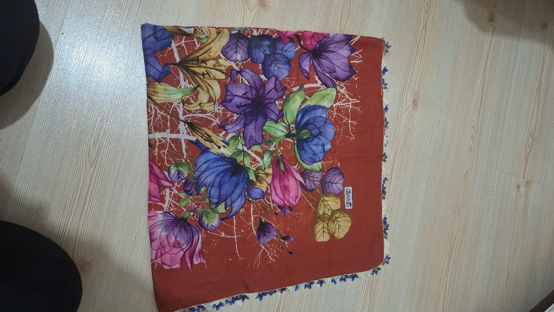 eşarp,tülbent,igne oyası reyyan tülbent,sıfır kullanılmamış - Görsel 2