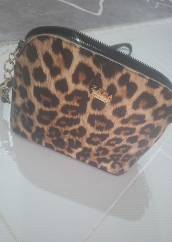 Kahverengi Leopar Desenli Deri Kadın Çanta - Görsel 2