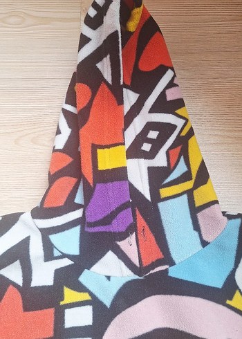 Renkli Desenli Kapüşonlu Erkek Sweatshirt - Görsel 2