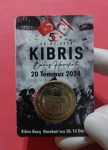 Folderli Kıbrıs Barış Harekatının 50.Yıl Hatıra 5 TL